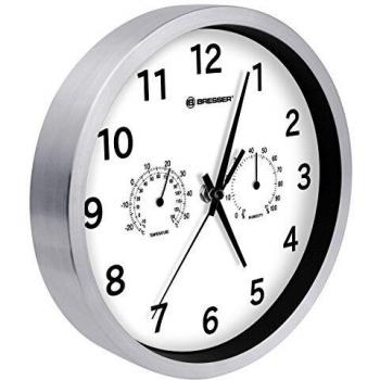 Bresser MyTime - Reloj de Pared Termo-/ Higro- 25cm, Color Blanco