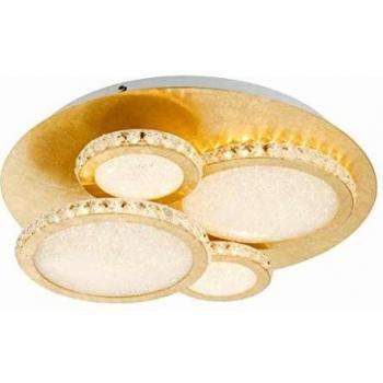 Plafón LED Tilo Dimmable Dorado con Cristales, 36W 2100lm, Diseño Elegante para Sala y Dormitorio, Ø 45 cm