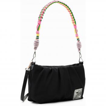 Bolso de mano y bandolera Desigual Lolos Otterlo Pleats negro 23SAXY16 2, Accesorios, Primavera/Verano, Bolsos Mujer