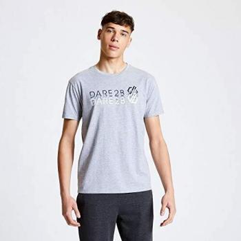Dare2b Focalize-Camiseta Estampada De Algodón De Estilo Informal Y Manga Corta T-Shirts/Polos/Vests, Hombre, Ash Grey, L