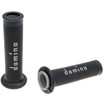 Puños Abiertos Moto Domino A010 Bicolor Negro/Gris Sin Gofres