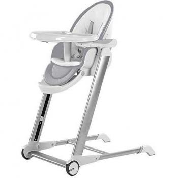 Babify Noa Trona de Bebes Evolutiva Plegable. 4 posiciones de reclinación. 7 posiciones de altura. Colchoneta + Reductor. Doble bandeja. Color Gris.