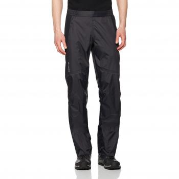 VAUDE Hose Mens Long Spray Pants III - Pantalones de lluvia de ciclismo para hombre, color negro, talla M