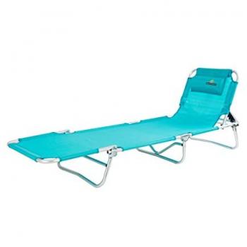 Tumbona de Playa Plegable y Reclinable Fósforo 1012 (Turquesa) - Aluminio, 4 Posiciones, Marca de Calidad Crevicosta