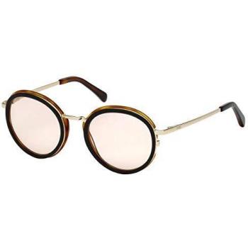 Emilio Pucci Women's Round Black Sunglasses with Brown Lenses, One Size