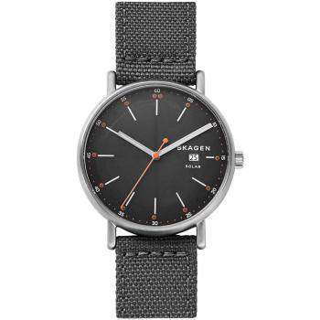 Skagen Men's Solar Quartz Watch with Nylon Strap SKW6452, Water Resistant 50M