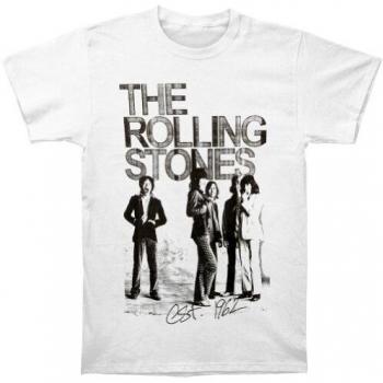 The Rolling Stone Men's EST 1962 Group Short Sleeve T-Shirt, White, Small