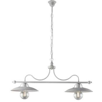 Lámpara de araña industrial minimalista de hierro blanco plateado 87x h36 cm