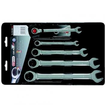 Juego de llaves combinadas de trinquete KSTOOLS 553280 y Juego de llaves poligonales y boca de trinquete KS TOOLS 503.4202