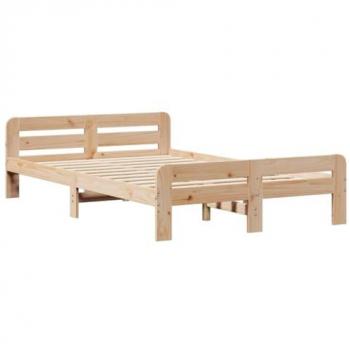 Estructura de cama sin colchón madera maciza de pino 120x190 cm