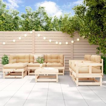 7 Piece Solid Pine Wood Garden Lounge Set