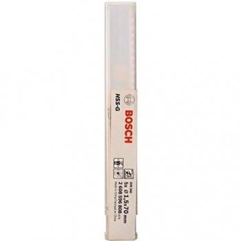 Bosch Professional 2608596808 Metal Drill bits HSS-G, DIN 340, Silver, 1.5 x 45 x 70 mm