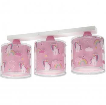 Plafón de techo infantil Unicorns con 3 luces