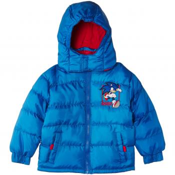 Sega Sonic The Hedgehog Hooded - Abrigo para niños, color skydiver blue/red, talla 3 años
