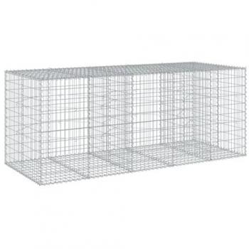vidaXL Gabion Basket with Cover 250x100x100 cm Galvanised Iron