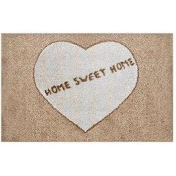 Alfombrilla LifeStyle 100840 Sweet home, felpudo antideslizante y lavable, ideal para la entrada, el armario o la cocina, 50 x 75 cm, marrón