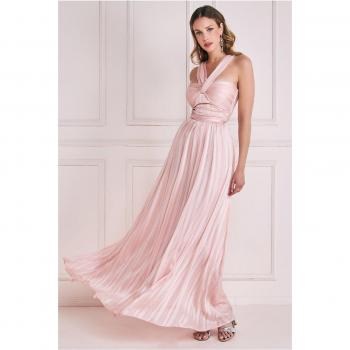 Goddiva Crossover Multiway Maxi Dress - Blush