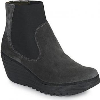 Fly London Yade Women's Suede Wedge Ankle Boots - Black, Euro 38 (US 7-7.5)