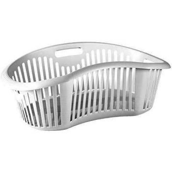 Tatay 1100501 Cesta Ergonómica para la Colada 30 litros de Capacidad plástico Polipropileno, Blanco, 63 x 41,4 x 23,2 cm