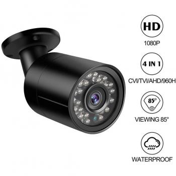 Cámara para Exteriores Bullet Dericam 1080P 1920TVL, cámara analógica HDCVI/HDTVI/AHD/960H, Carcasa de Metal IP66, 25M de visión Nocturna, ángulo de visión de 85°, Formato de Video PAL, B2B, Negro