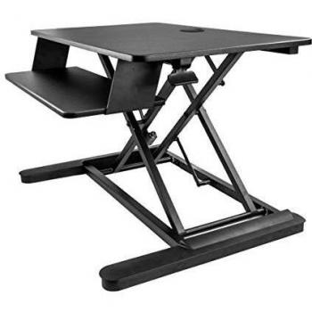 StarTech.com Estación de Trabajo de Pie y Sentado para Dos Monitores de hasta 24 o Un Monitor de 30 - Escritorio Ergonómico Ajustable