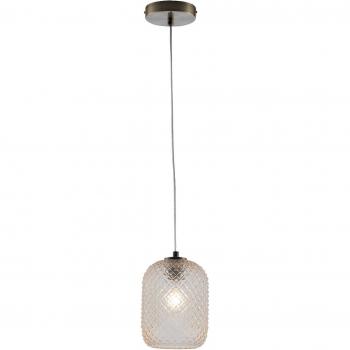 Lámpara colgante Eco-Light Ashford S15 con pantalla de vidrio ámbar, dimensiones 15x20cm