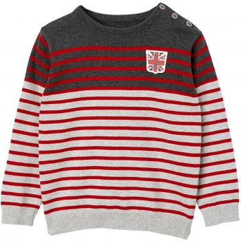 VERTBAUDET Jersey niño a rayas Gris Y Rojo 2A