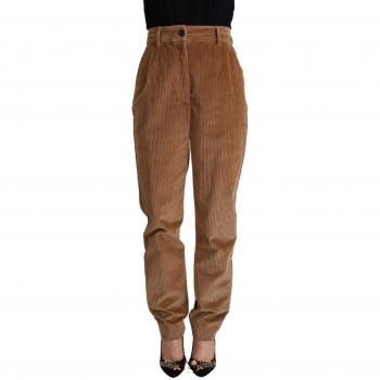 Dolce & Gabbana Brown Cotton Corduroy High Waist Skinny Pants - IT40|S, Slim-fit Trousers, female, Brown, Size: XS Luxury High-Waisted Corduroy Skinny Pants