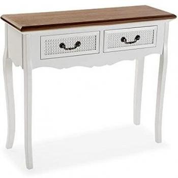 Versa Hanne Mueble Recibidor Estrecho para la Entrada o el Pasillo, Mesa Consola, con 2 cajones, Medidas