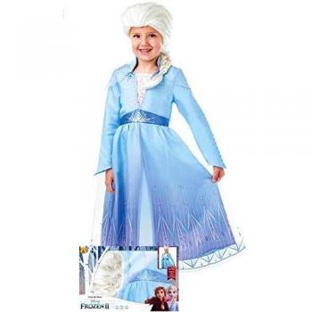 Rubies- Disfraz de Elsa de Frozen 2 con Peluca para niñas 3-4 años, Color,