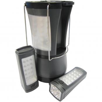 UNICOM Resistente 30 LED Linterna Camping LUZ con 2 Desmontable ANTORCHAS - Perro Caminando - Camping - HOGAR - Bricolaje