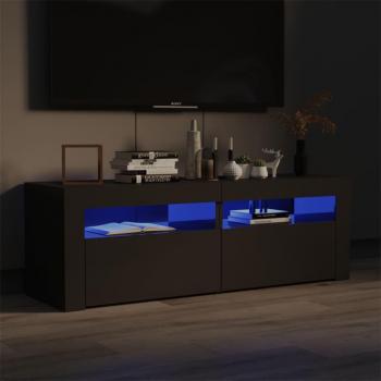 Mueble para TV con luces LED y acabado en gris brillante 120x35x40 cm