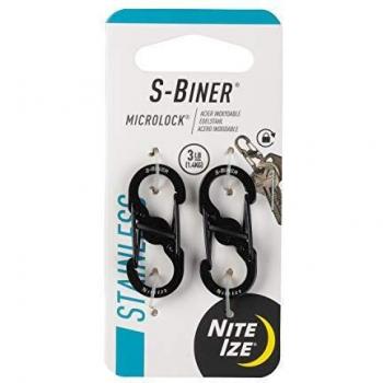 Nite Ize MicroLock Stainless Steel S-Biner 2-Pack (Black)