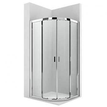 Roca AM14008012 - Mampara de ducha cuartocircular con dos puertas correderas y dos segmentos fijos