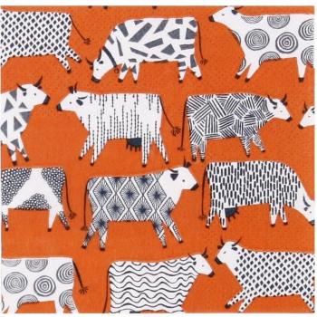 Curiosa vacas servilletas de papel servilletas Pk 20), color blanco