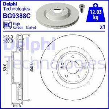 Disco de freno DELPHI BG9388C