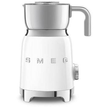 Espumador de Leche SMEG MFF11WHEU Blanco con Sistema de Inducción, Capacidad Recipiente 600 ml, Capacidad para Espumar 250 gr, 8 Funciones, 500 W