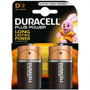 Duracell PILALR20DURPP - Pila Alcalina LR20/D Blister 2uds, Color Negro