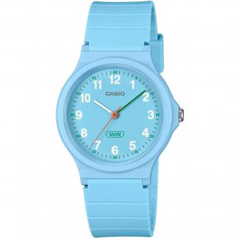 Casio Women's Pop Analog Blue Quartz Watch with Bio-Based Resin Strap and Blue Dial LQ-24B-2B