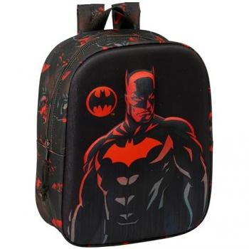 Mochila Guardería 3D Batman Adaptable a Carro, Resistente y Cómoda, Ideal para Niños de Diferentes Edades, 22x27x10 cm