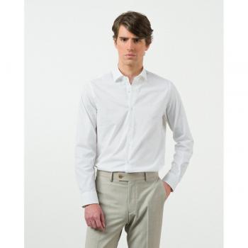 Camisa popelín de hombre extra-slim fit liso blanco