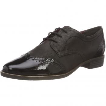 Tamaris 23202-21, Zapatos de Cordones Oxford para Mujer, Negro Blk Patent 49, 37 EU