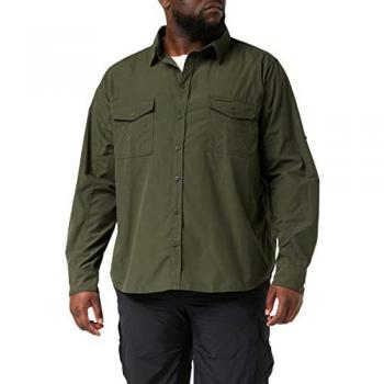 Craghoppers Men's Kiwi Long Sleeve Nosi Defence Shirt - Woodland Green, Size Large