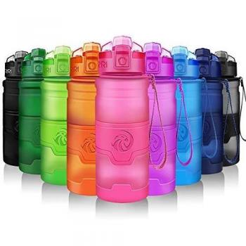 ZORRI Botella de Agua Deportiva - 400ml/500ml/700ml/1000ml - sin BPA & a Prueba de Fugas, Reutilizable de plastico tritan, Agua Botellas Ideal con Filtro para niños Adulto,1-Click Apertura