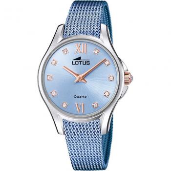 Reloj Lotus Bliss 18799/2 para Mujer, Esfera Azul, Caja de Acero Inoxidable 316L Gris Plata
