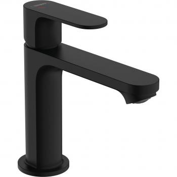 Hansgrohe Rebris S Grifo monomando de lavabo 110 CoolStart con vaciador automático, negro mate