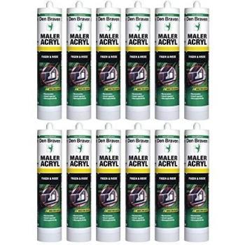 El Braven sunq acrílico 300 ml de agua de lluvia A, untar, resistente al paso del tiempo, sellador de juntas de alta calidad, fabricado en Alemania, 12 pcs en caja de cartón, Color, 4016960015660