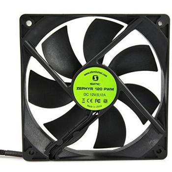 Ventilador SilentiumPC Zephyr 120 PWM - Ventilador de PC Silencioso (Hasta 15 dBA, Negro)
