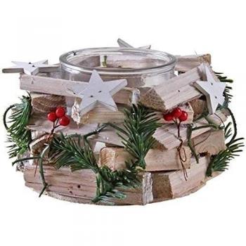 Portavelas de Navidad en Madera y Cristal AUBRY GASPARD
