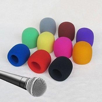Distinct® 10 piezas coloridas etapa mano micrófono parabrisas tapa Mic Karaoke